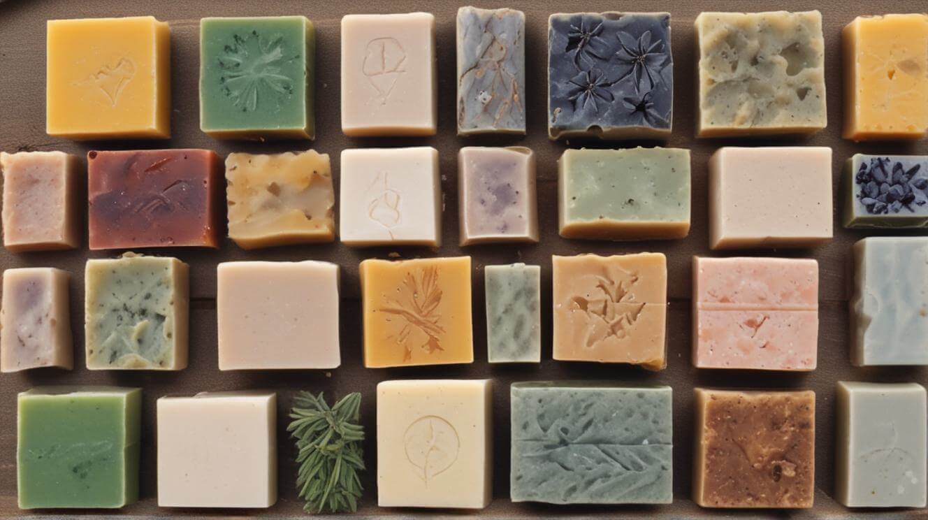 Handcrafted soap bars with natural ingredients